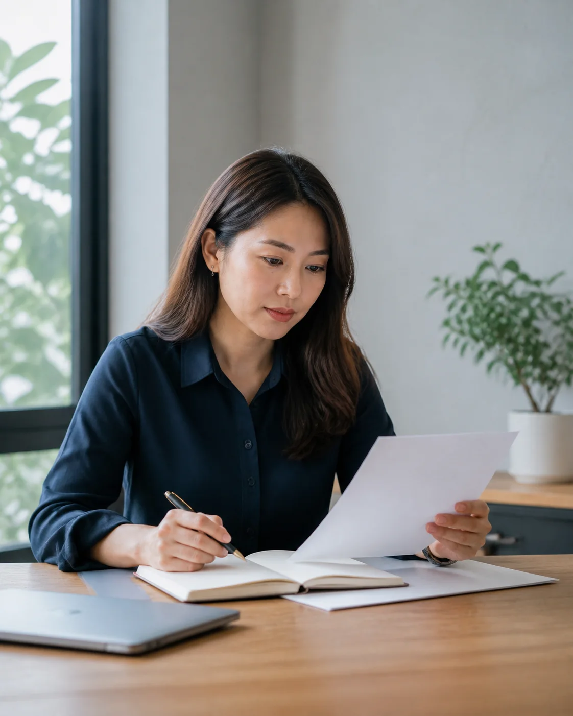 Thai professional preparing a career profile